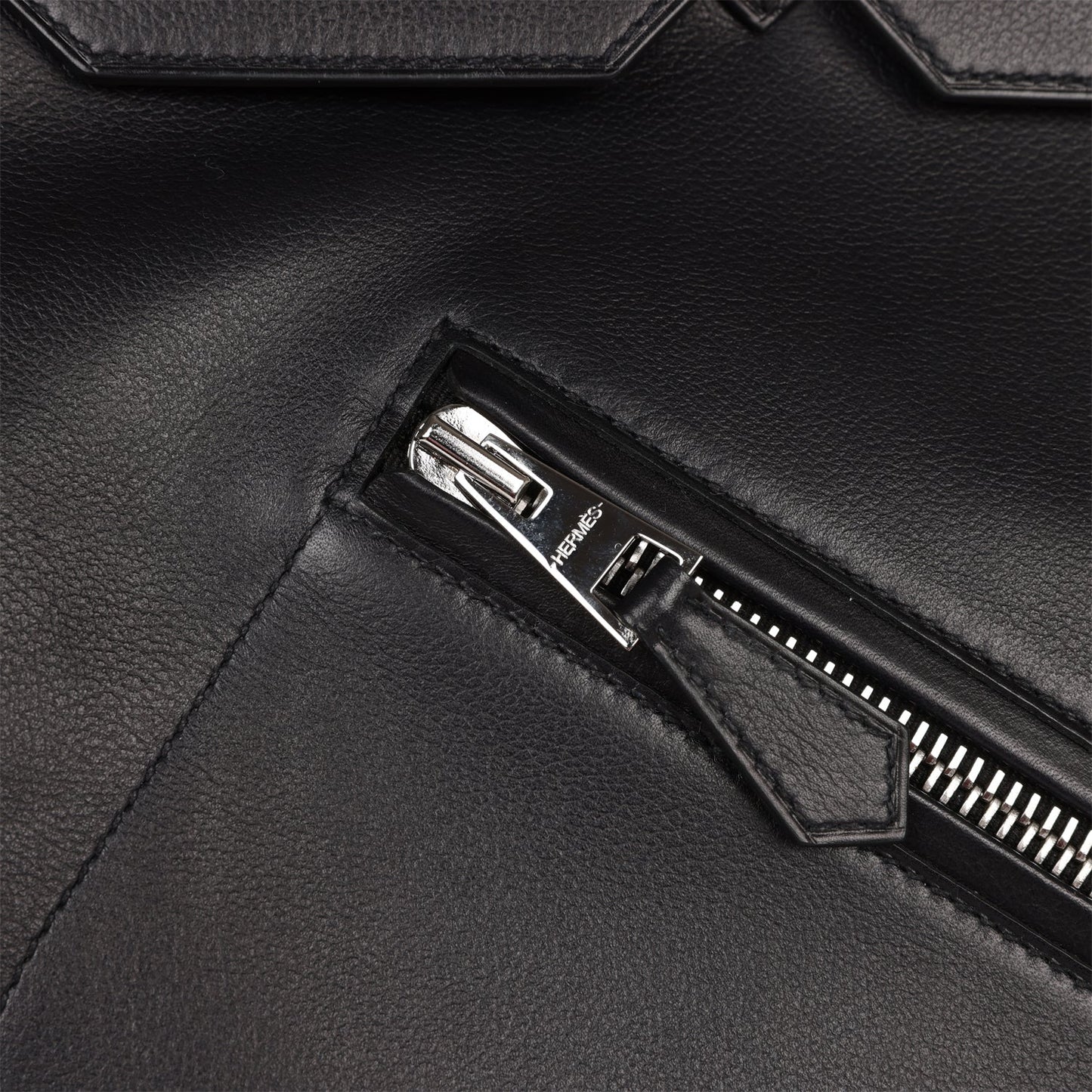 Luxury Hermes Birkin 40 HAC "Rock" Black Evercolor Palladium Hardware