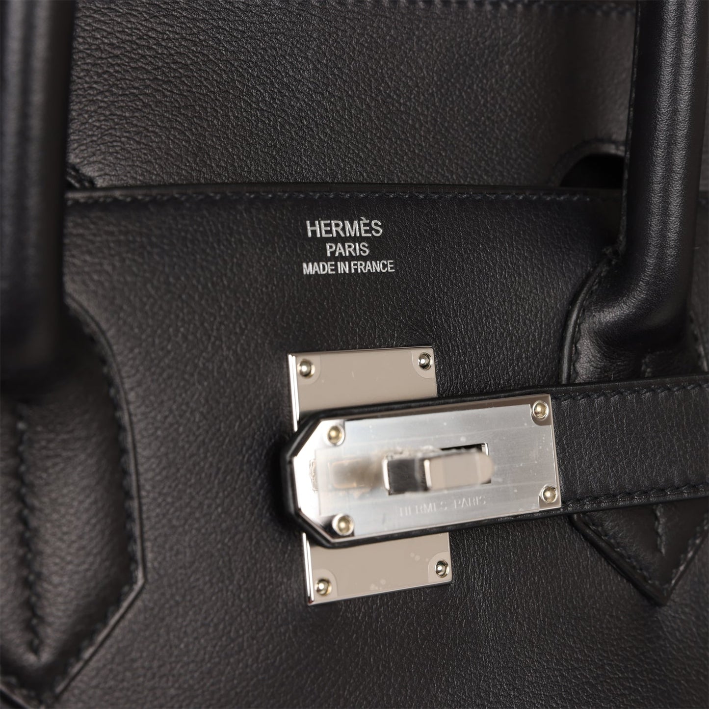 Luxury Hermes Birkin 40 HAC "Rock" Black Evercolor Palladium Hardware