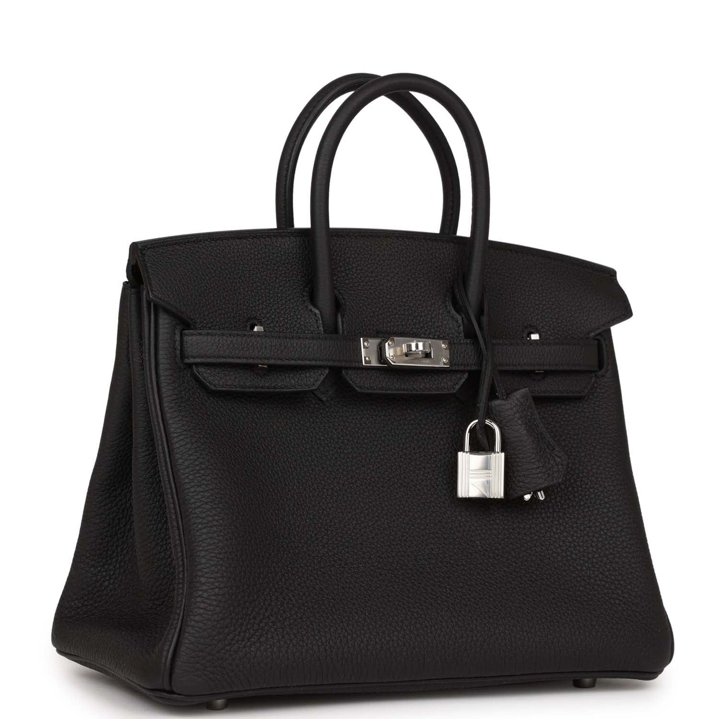 Luxury Hermes Birkin 25 Black Togo Palladium Hardware