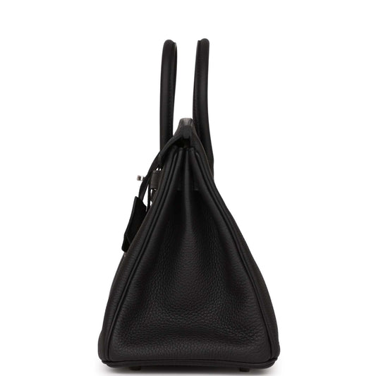 Luxury Hermes Birkin 25 Black Togo Palladium Hardware