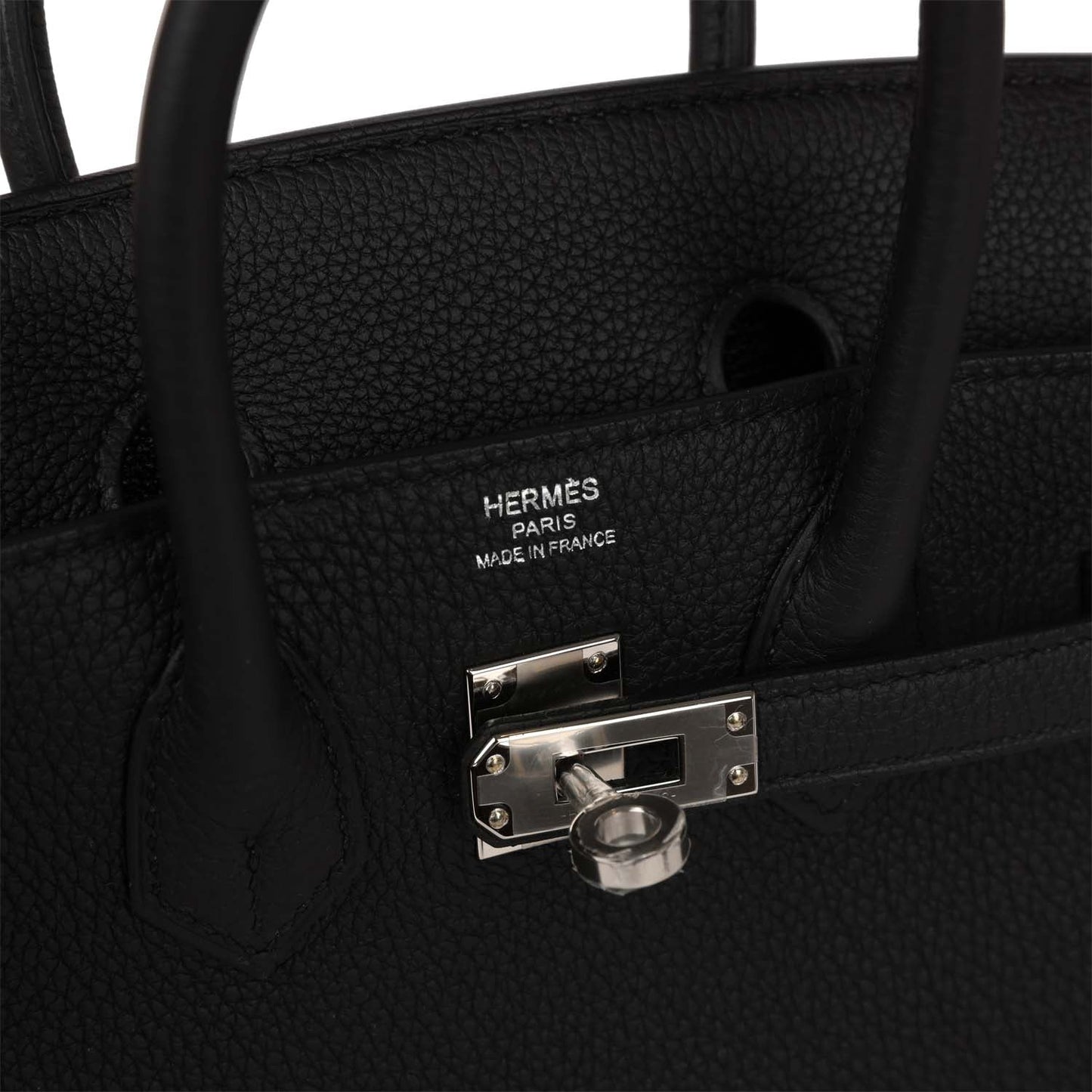 Luxury Hermes Birkin 25 Black Togo Palladium Hardware