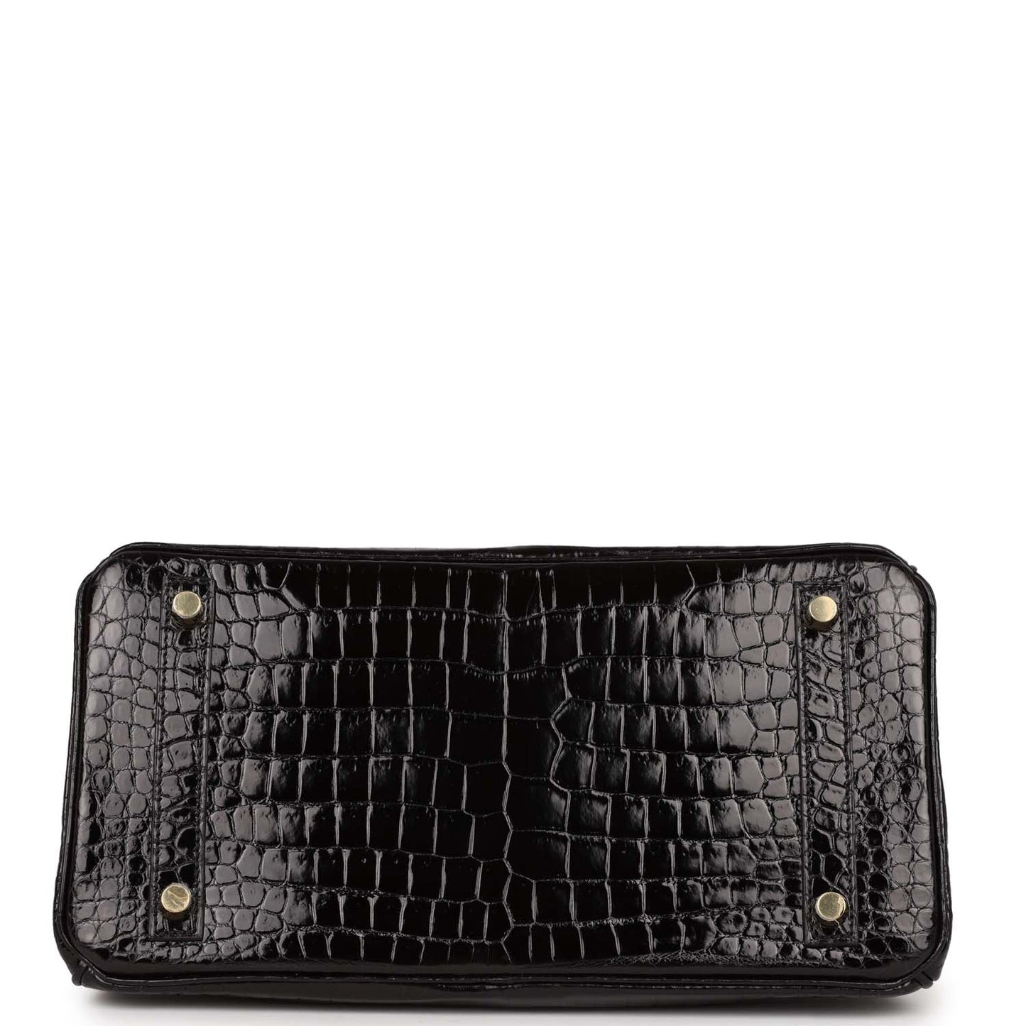 Luxury Hermes Birkin 30 Black Shiny Crocodile Porosus Gold Hardware