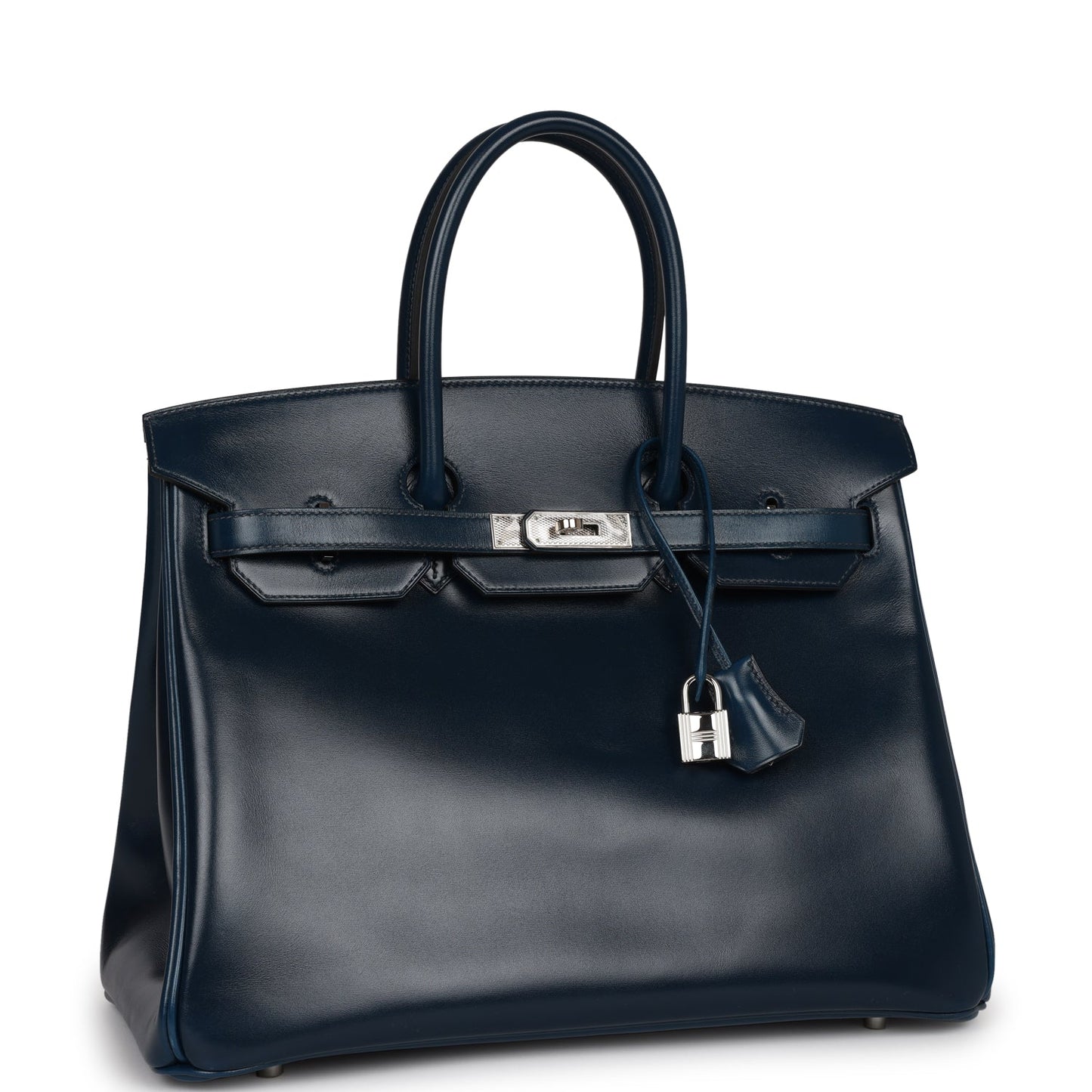 Top Quality Luxury Hermes Birkin 35 Bleu De Prusse Box Calf Guilloché Palladium Hardware
