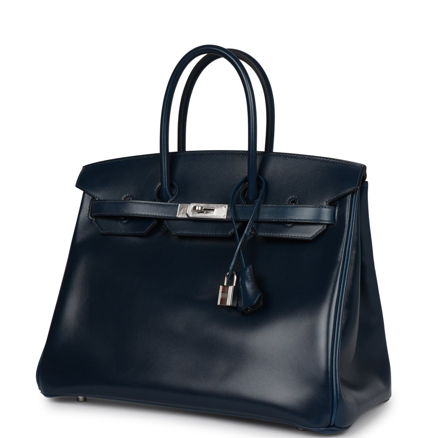 Top Quality Luxury Hermes Birkin 35 Bleu De Prusse Box Calf Guilloché Palladium Hardware