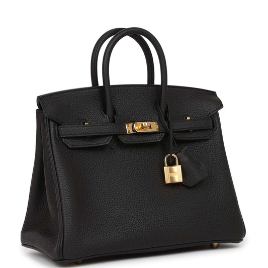 Luxury Hermes Birkin 25 Black Togo Gold Hardware