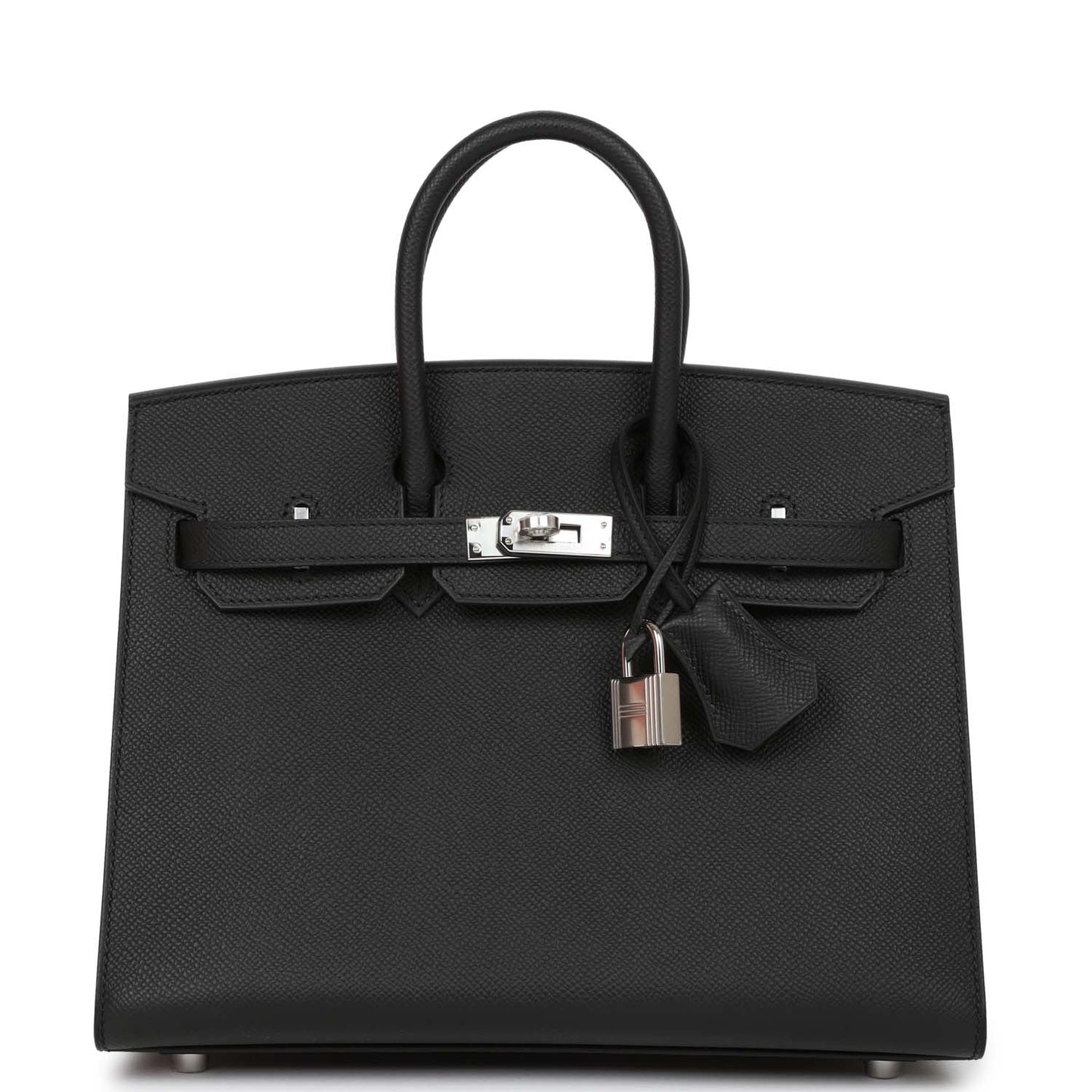 Luxury Hermes Birkin Sellier 25 Black Epsom Palladium Hardware