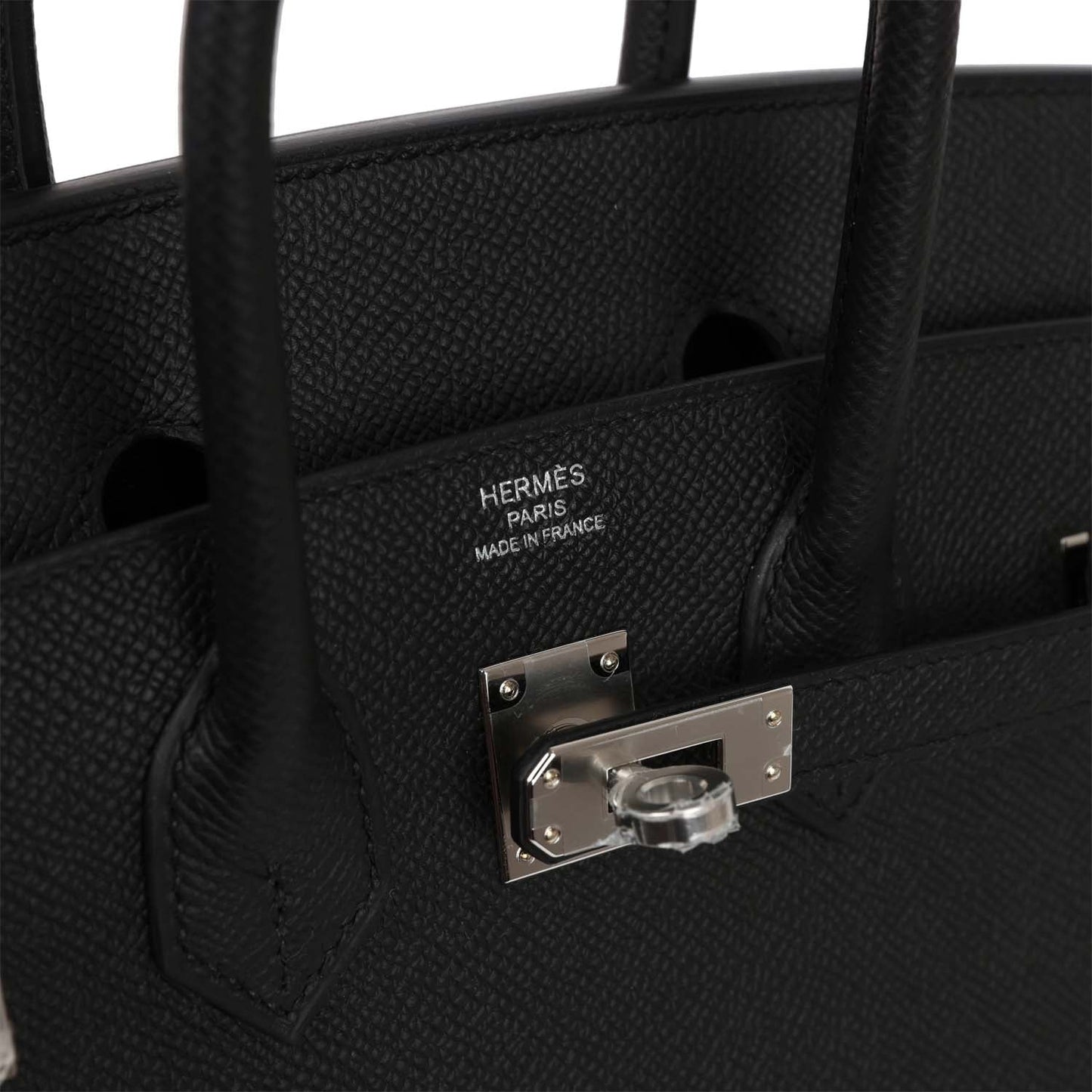 Luxury Hermes Birkin Sellier 25 Black Epsom Palladium Hardware