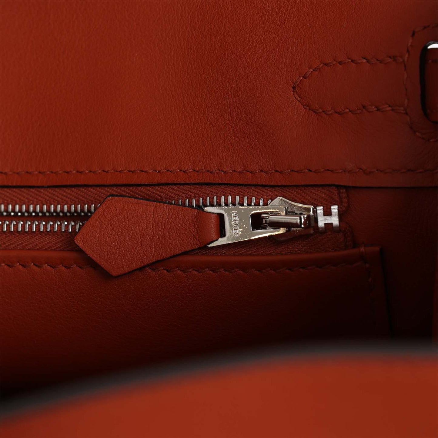 Luxury Hermes Quadrille Birkin 25 Sanguine Swift and Toile Palladium Hardware