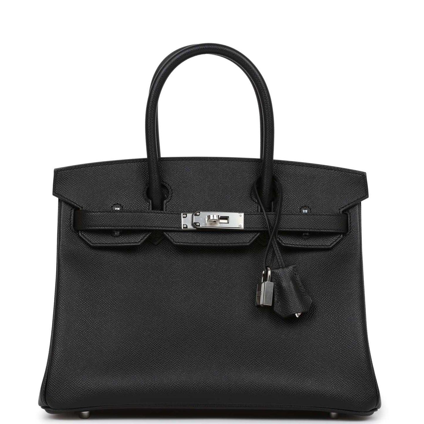 Luxury Hermes Birkin 30 Black Epsom Palladium Hardware