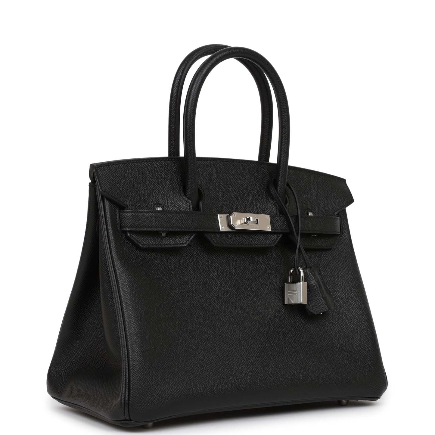 Luxury Hermes Birkin 30 Black Epsom Palladium Hardware