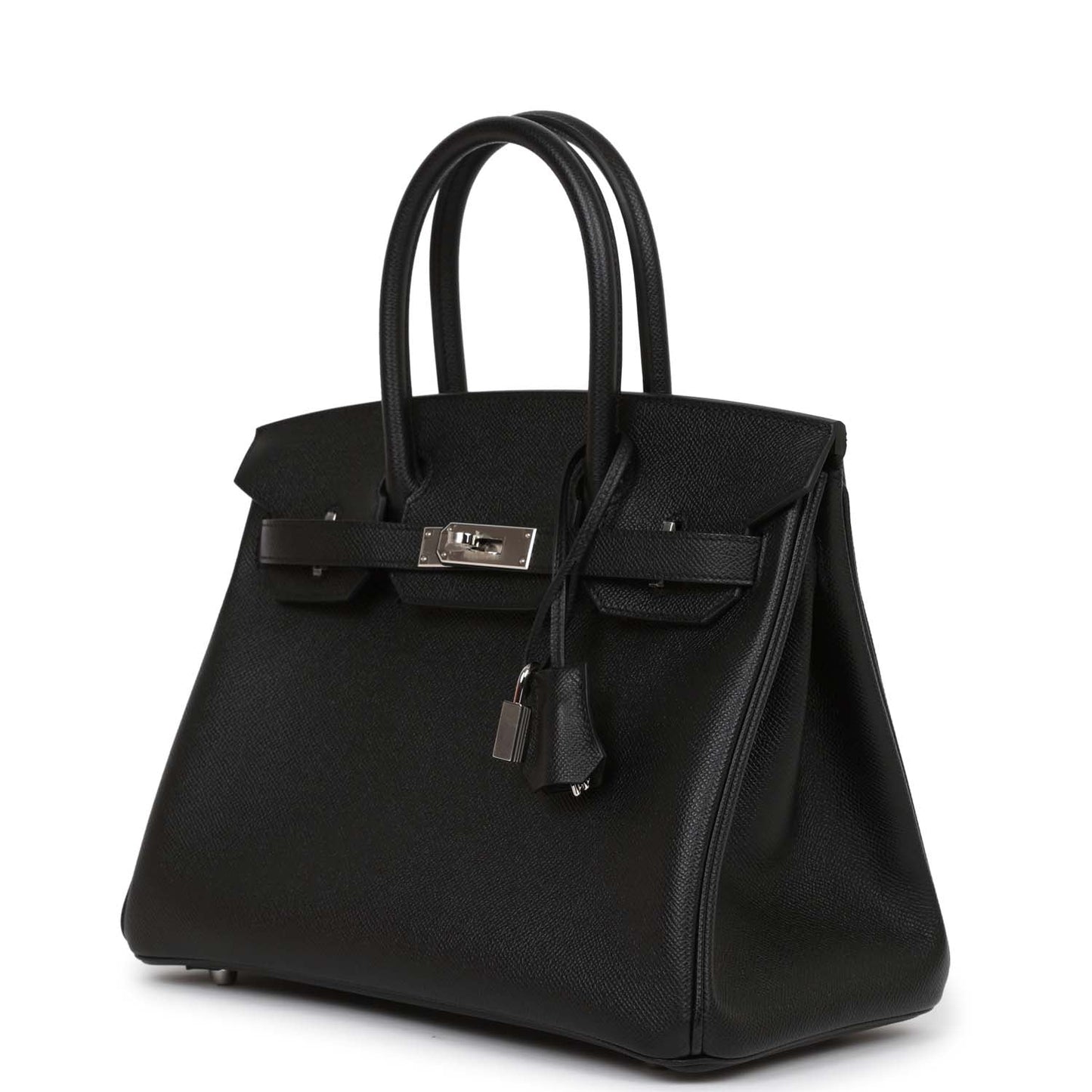 Luxury Hermes Birkin 30 Black Epsom Palladium Hardware