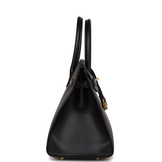 Luxury Hermes Birkin Sellier 30 Black Madame Gold Hardware