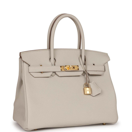 Luxury Hermes Birkin 30 Beton Togo Gold Hardware