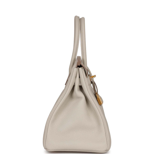 Luxury Hermes Birkin 30 Beton Togo Gold Hardware