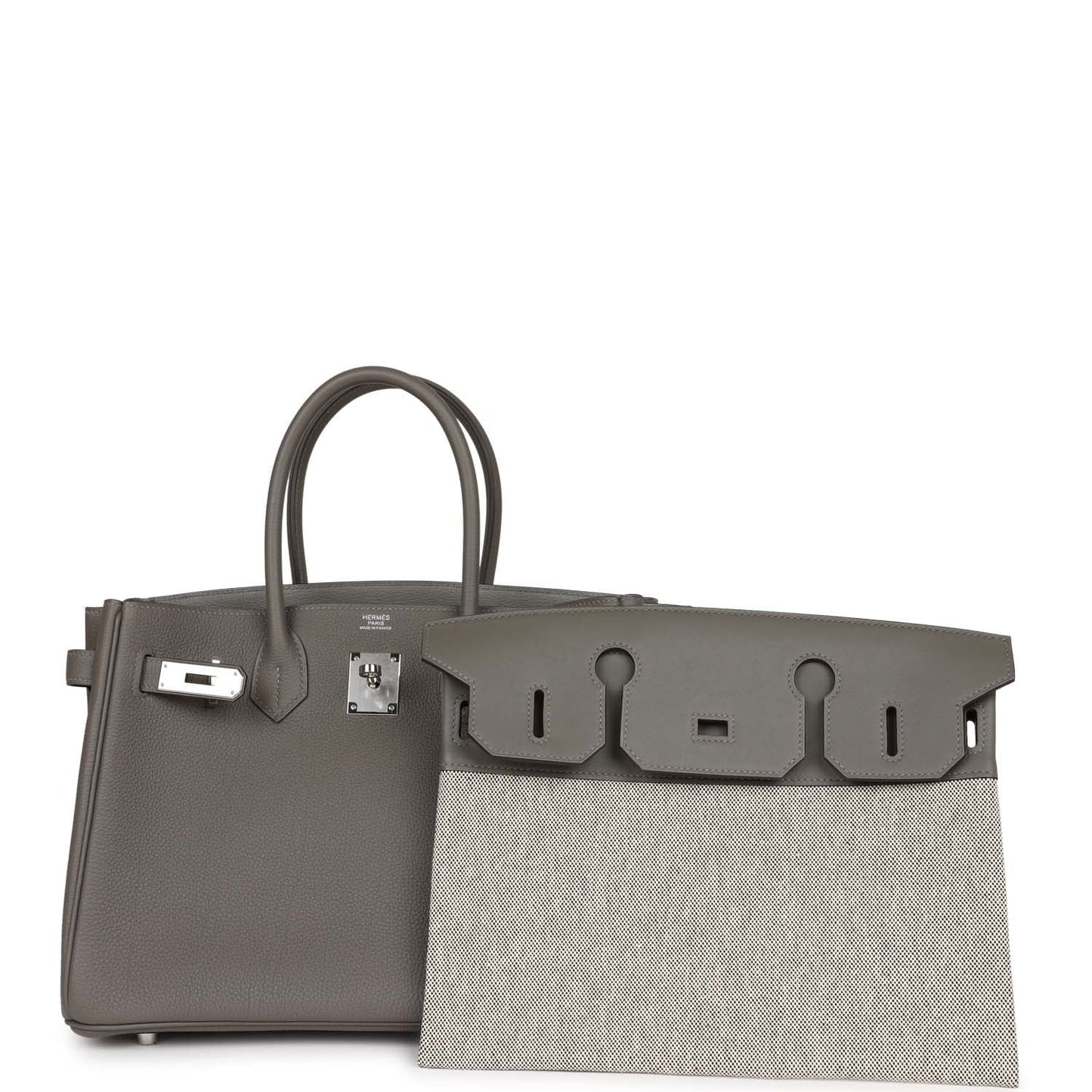 Luxury Hermes 3 En 1 Birkin 30 Gris Meyer Togo and Swift Palladium Hardware