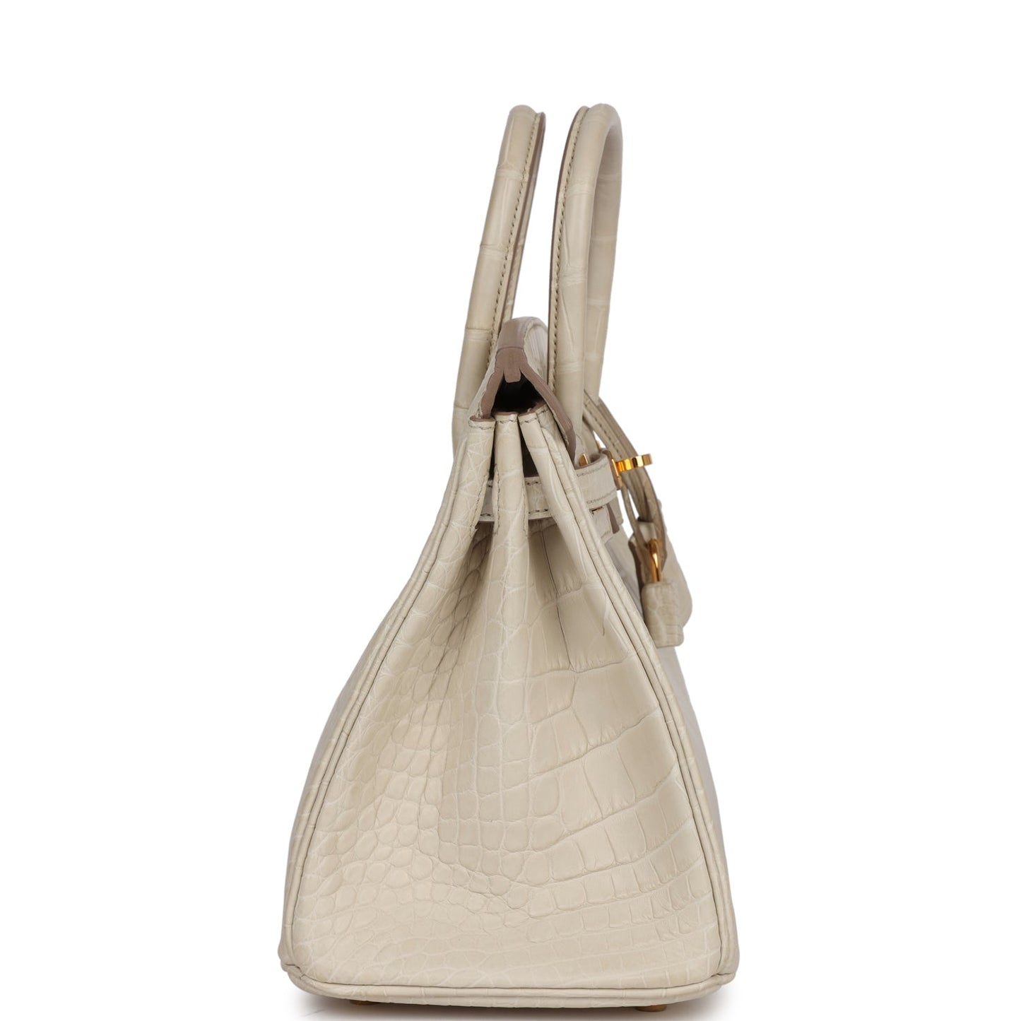 Luxury Hermes Birkin 25 Beton Matte Alligator Gold Hardware