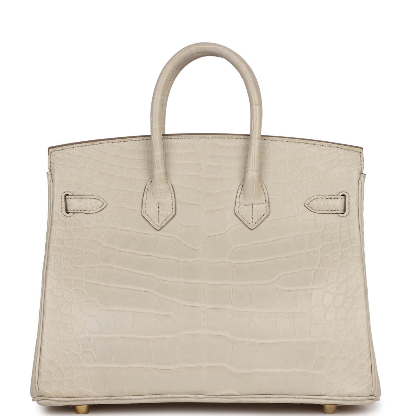 Luxury Hermes Birkin 25 Beton Matte Alligator Gold Hardware