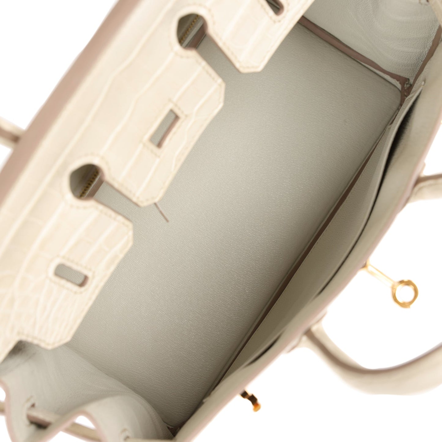 Luxury Hermes Birkin 25 Beton Matte Alligator Gold Hardware