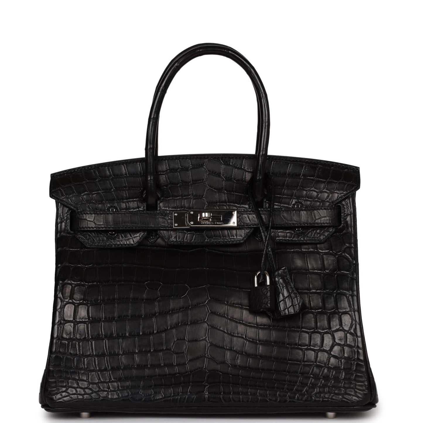 Top Quality Luxury Hermes Birkin 30cm Black Matte Niloticus Crocodile Palladium Hardware