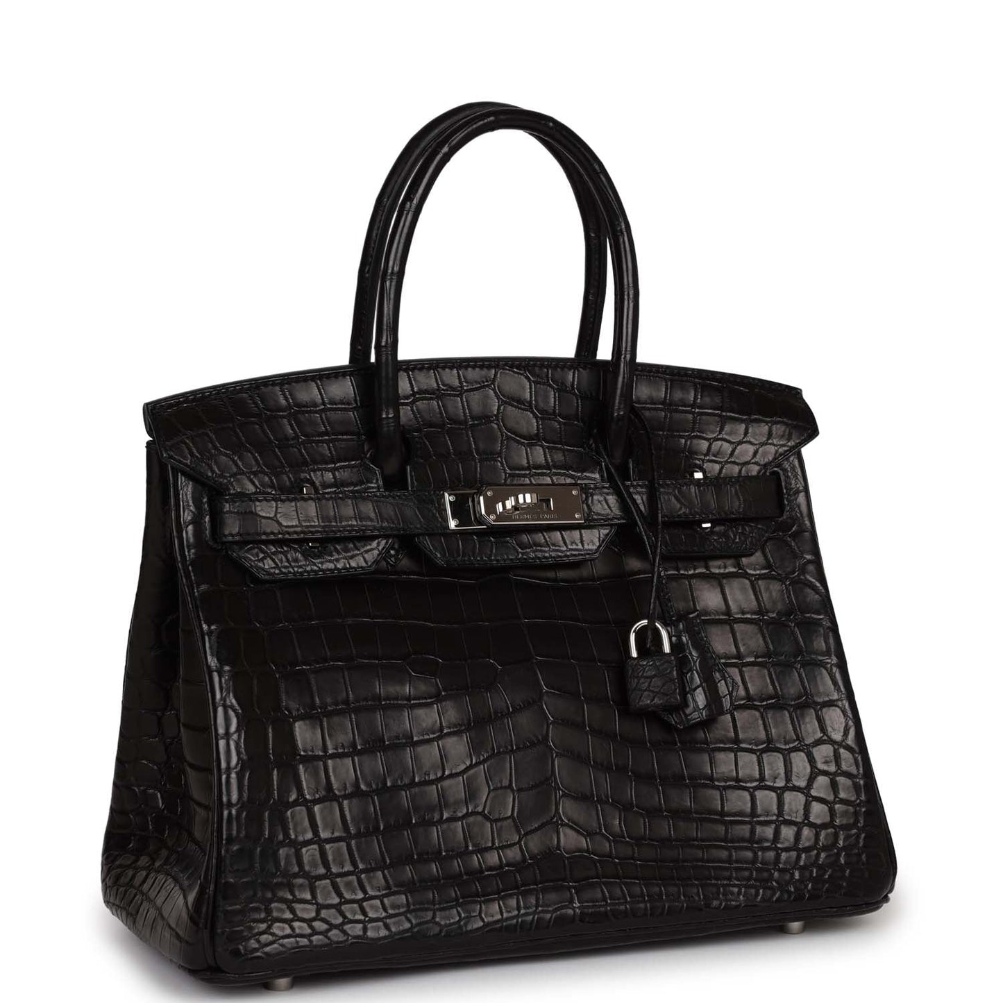 Top Quality Luxury Hermes Birkin 30cm Black Matte Niloticus Crocodile Palladium Hardware