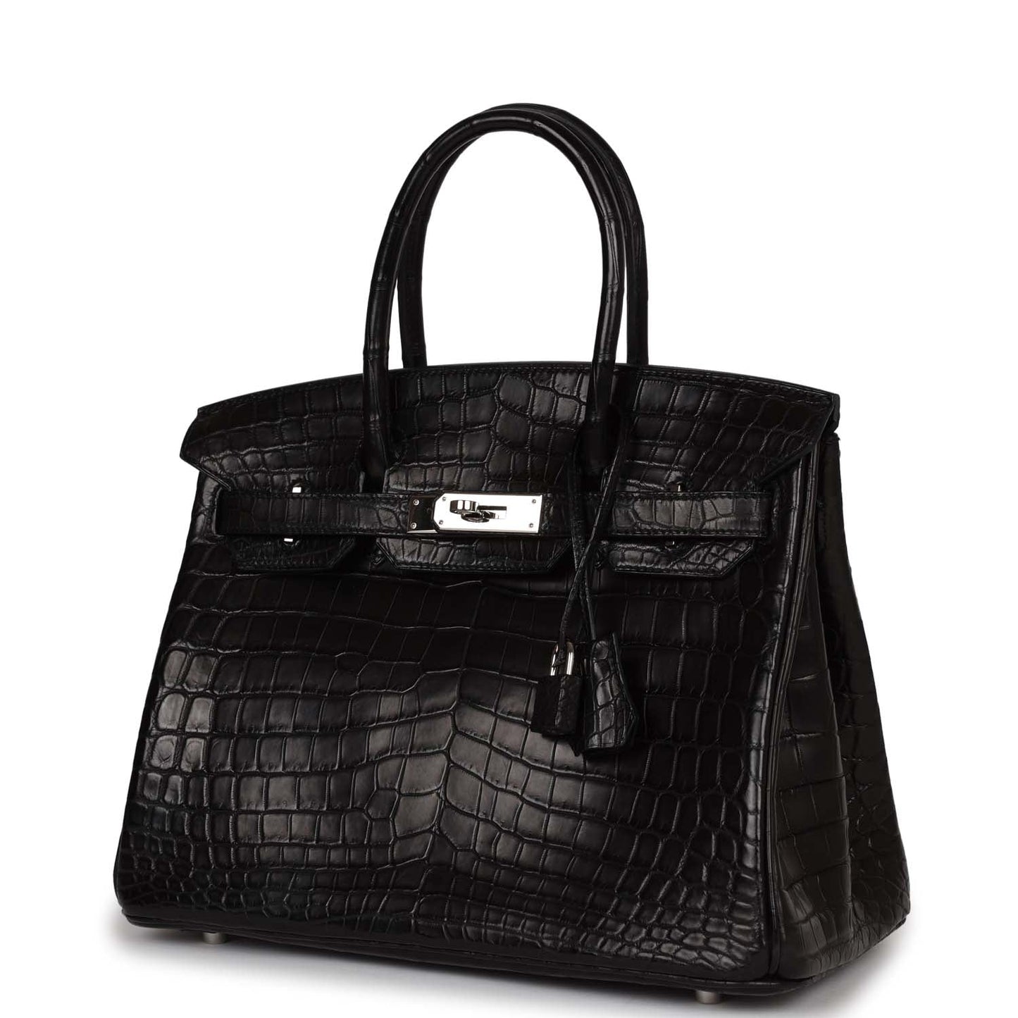 Top Quality Luxury Hermes Birkin 30cm Black Matte Niloticus Crocodile Palladium Hardware