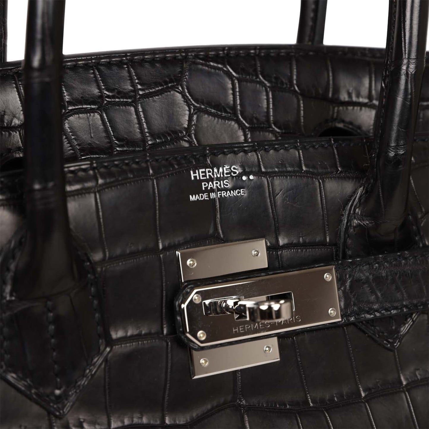 Top Quality Luxury Hermes Birkin 30cm Black Matte Niloticus Crocodile Palladium Hardware