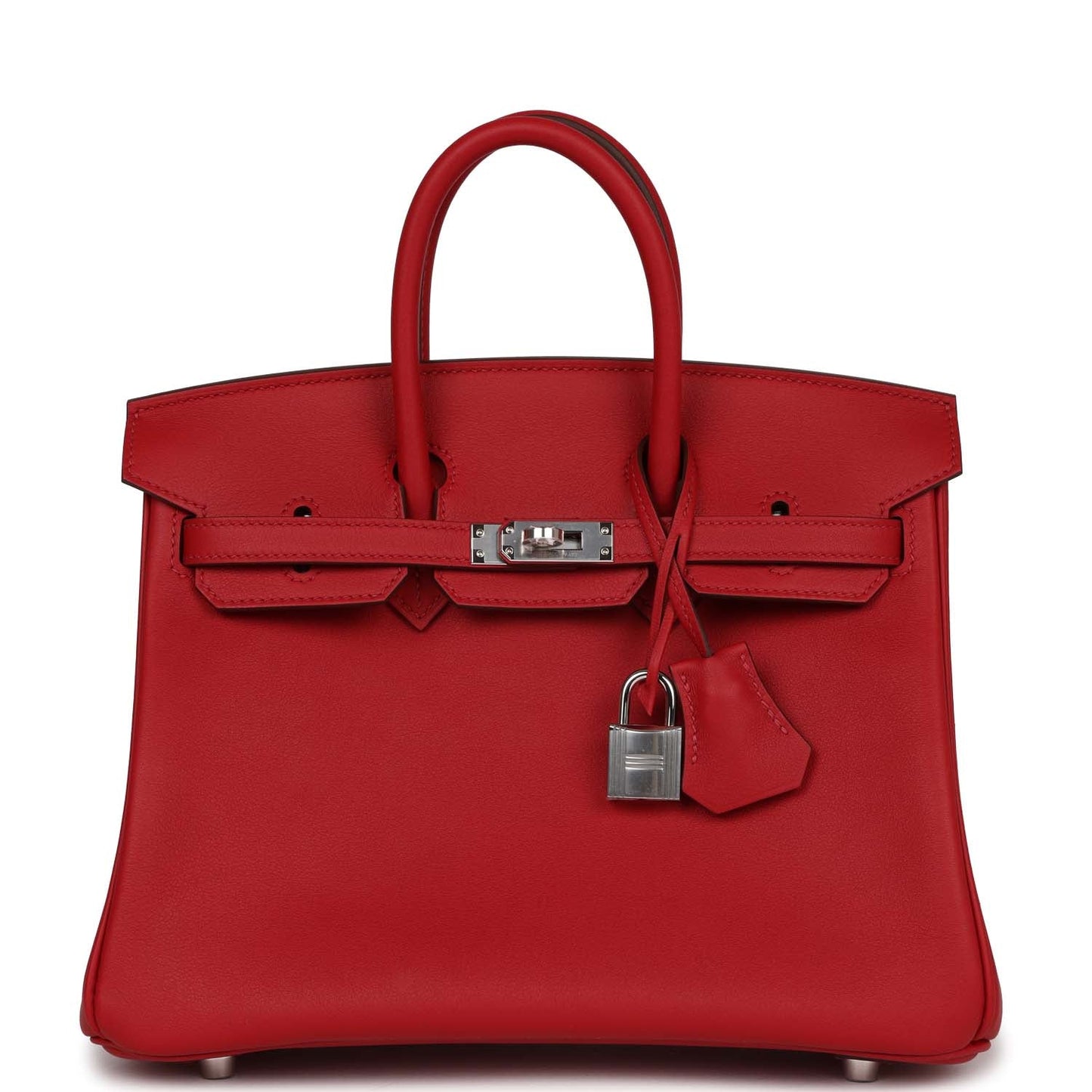 Luxury Hermes Birkin 25 Rouge Piment Swift Palladium Hardware