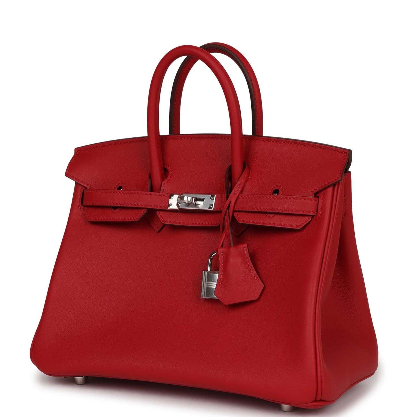 Luxury Hermes Birkin 25 Rouge Piment Swift Palladium Hardware