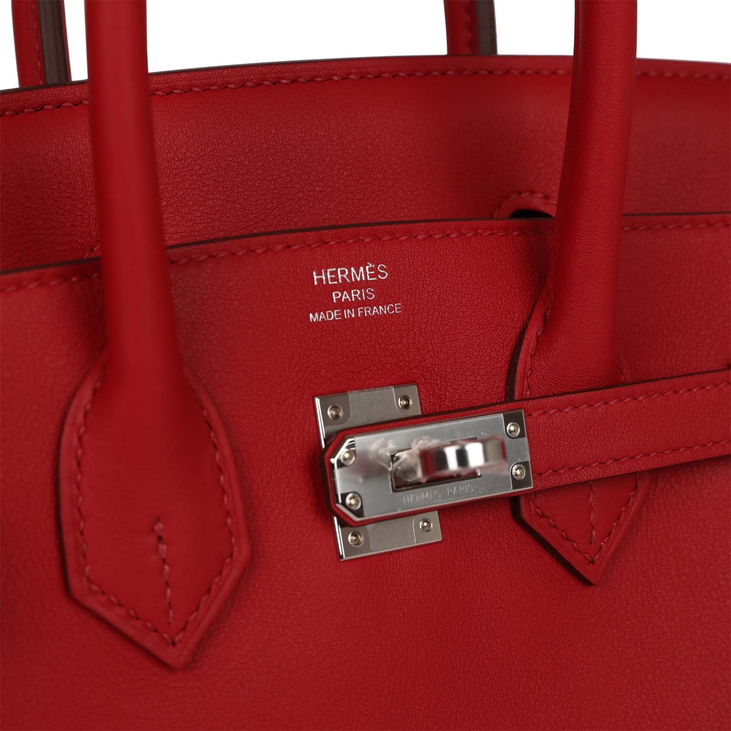 Luxury Hermes Birkin 25 Rouge Piment Swift Palladium Hardware