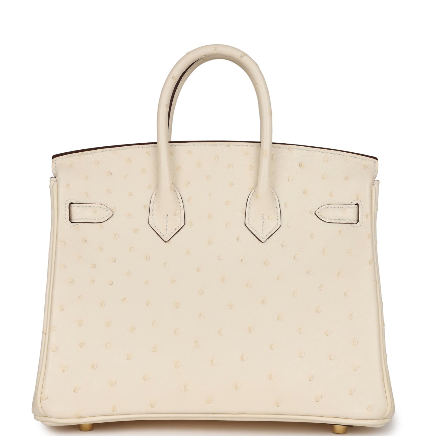 Luxury Hermes Birkin 25 Nata Ostrich Gold Hardware