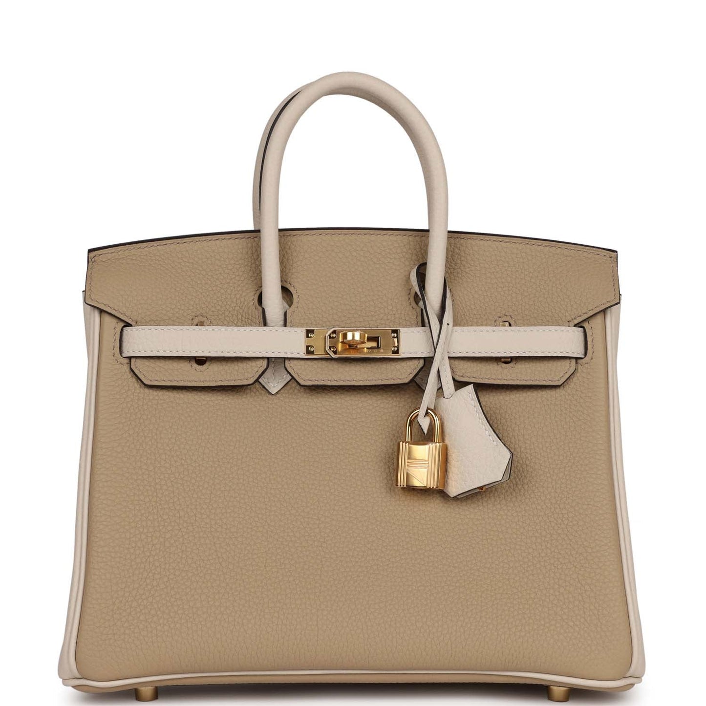 Luxury Hermes Special Order (HSS) Birkin 25 Trench and Beton Togo Gold Hardware
