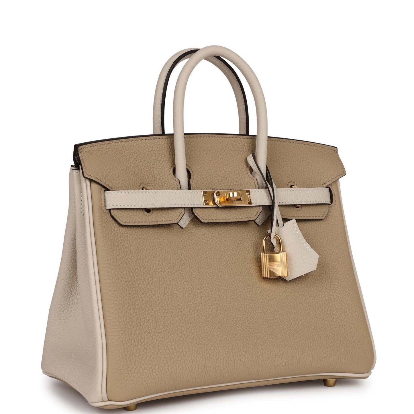 Luxury Hermes Special Order (HSS) Birkin 25 Trench and Beton Togo Gold Hardware