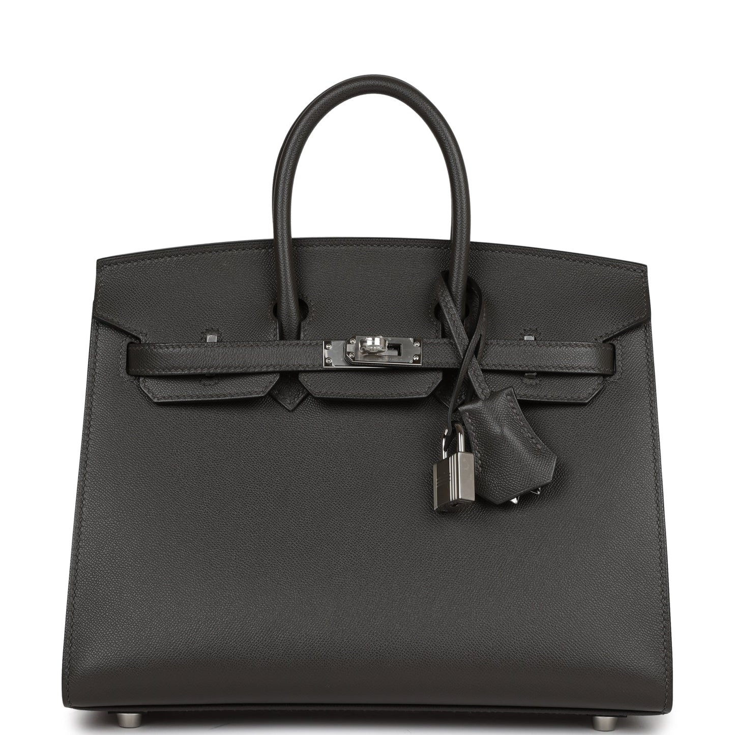 Luxury Hermes Birkin Sellier 25 Gris Meyer Madame Palladium Hardware