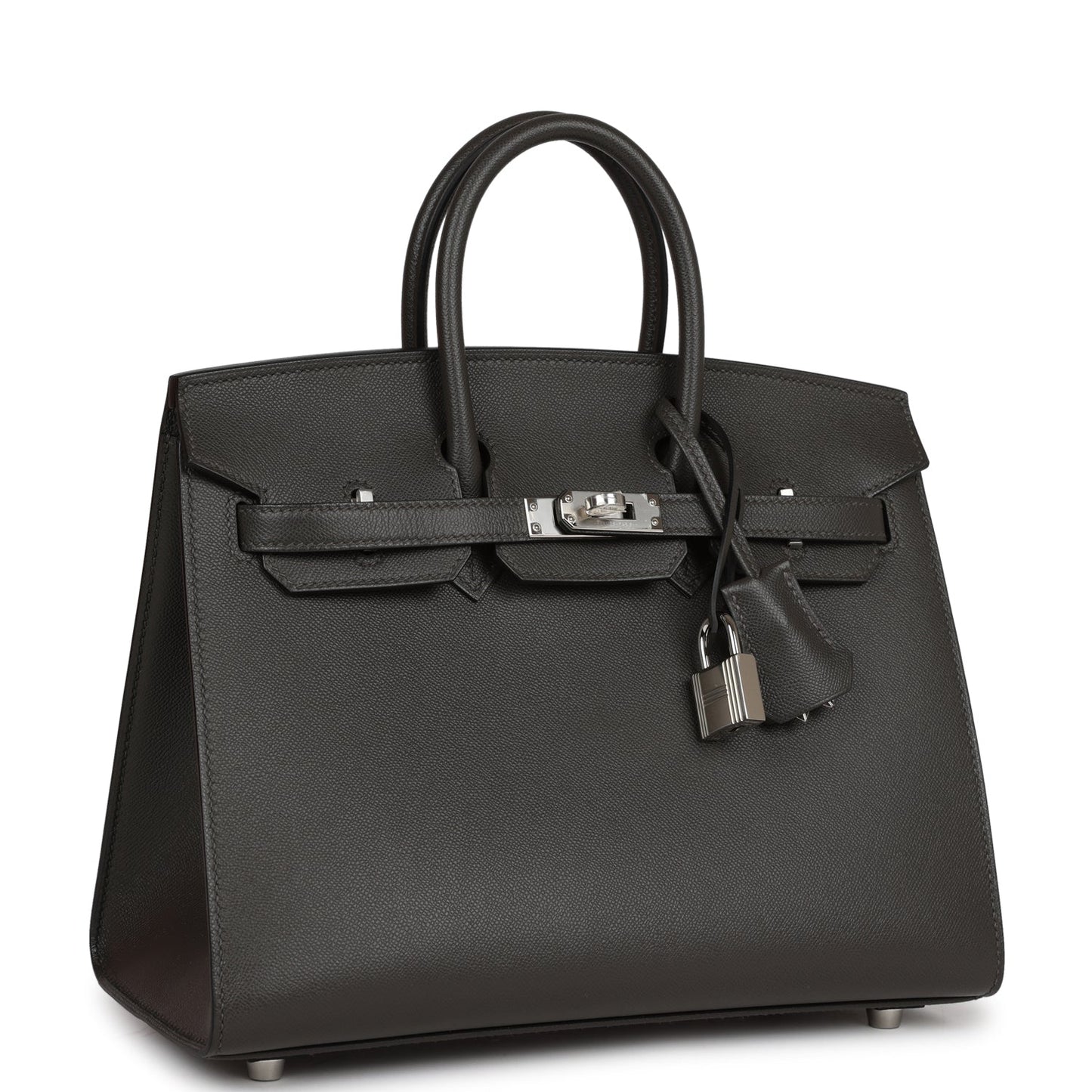 Luxury Hermes Birkin Sellier 25 Gris Meyer Madame Palladium Hardware