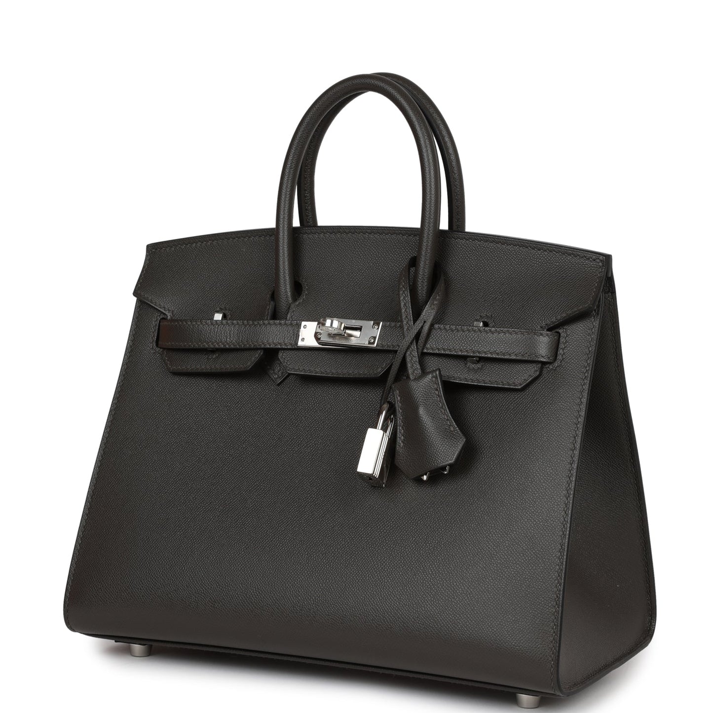 Luxury Hermes Birkin Sellier 25 Gris Meyer Madame Palladium Hardware
