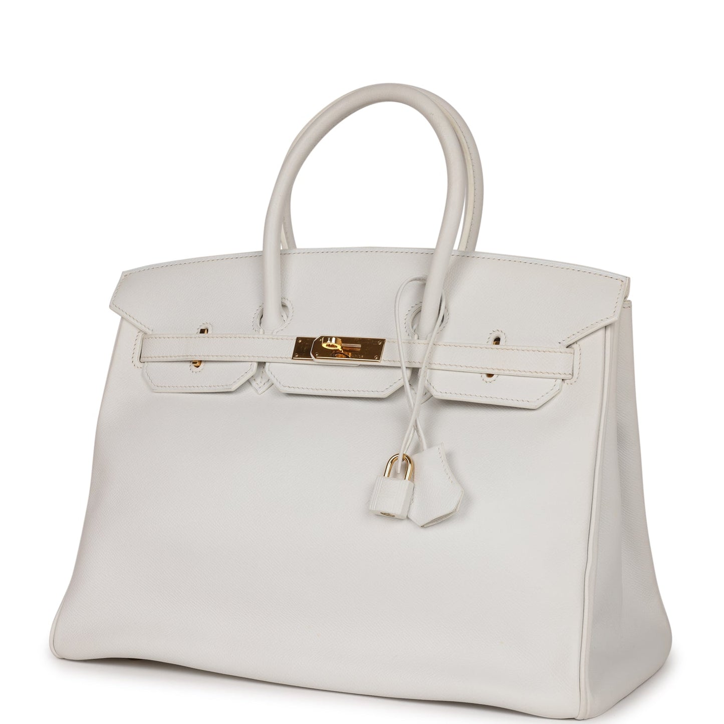 Top Quality Luxury Hermes Birkin 35 White Epsom Gold Hardware