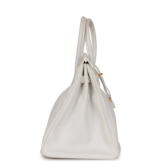 Top Quality Luxury Hermes Birkin 35 White Epsom Gold Hardware