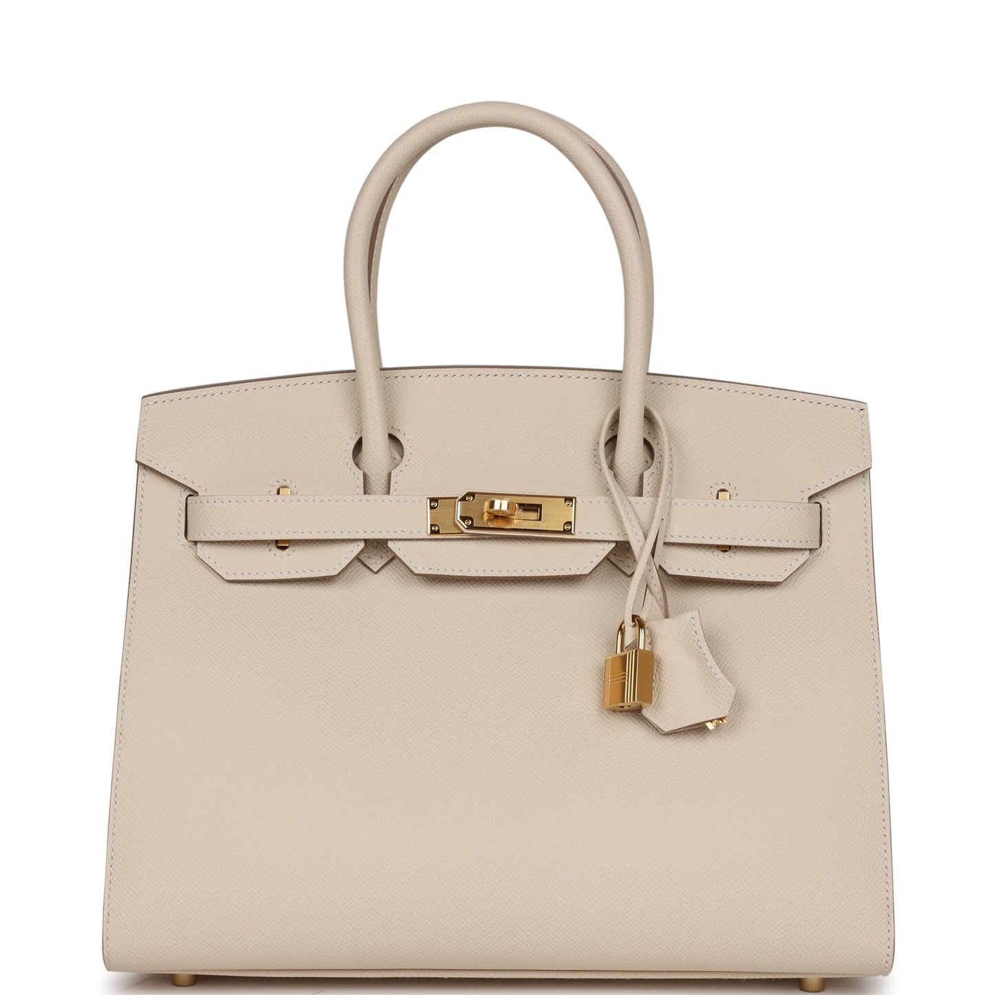 Luxury Hermes Birkin Sellier 30 Craie Epsom Gold Hardware