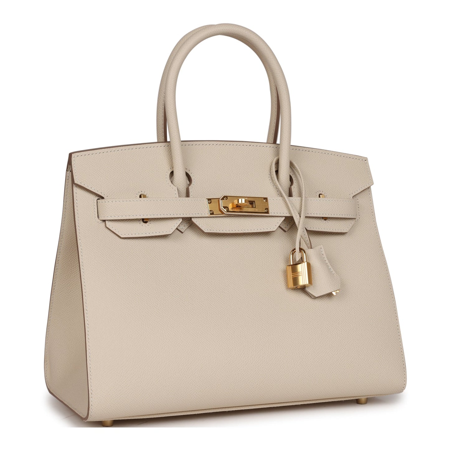 Luxury Hermes Birkin Sellier 30 Craie Epsom Gold Hardware