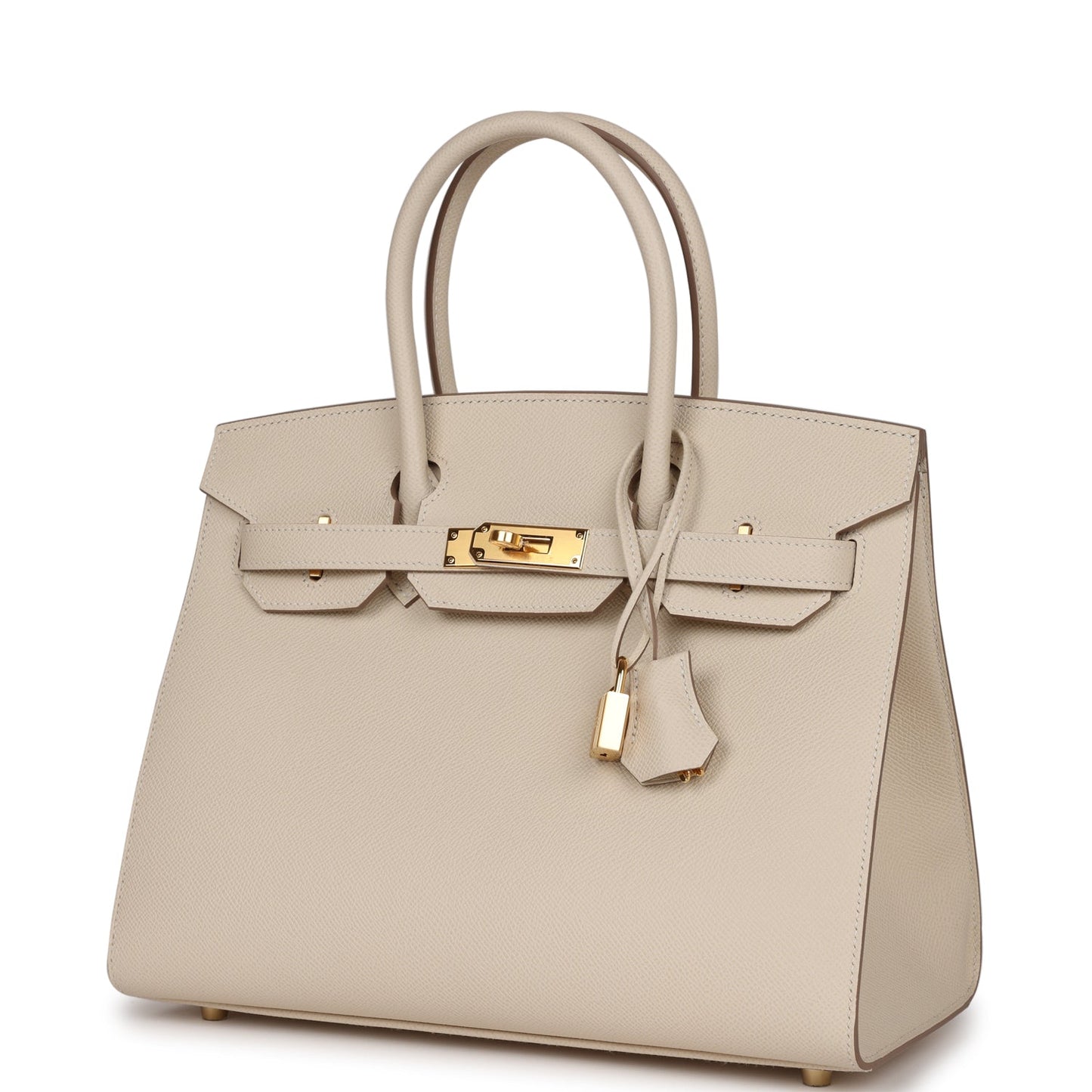 Luxury Hermes Birkin Sellier 30 Craie Epsom Gold Hardware