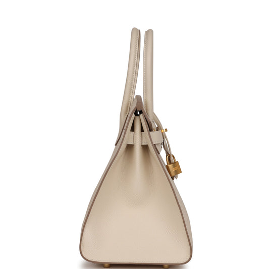 Luxury Hermes Birkin Sellier 30 Craie Epsom Gold Hardware