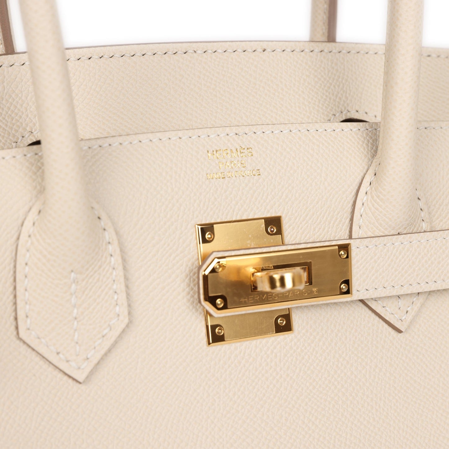 Luxury Hermes Birkin Sellier 30 Craie Epsom Gold Hardware