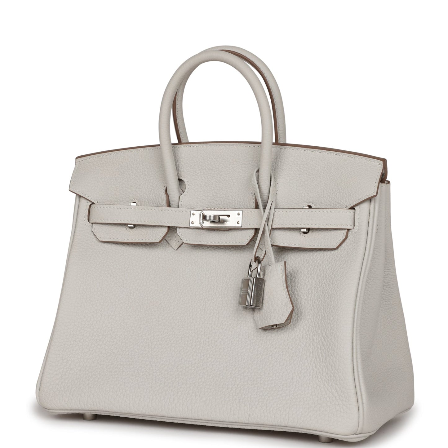 Luxury Hermes Birkin 25 Gris Pale Togo Palladium Hardware