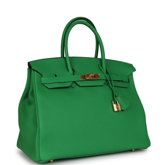 Luxury Hermes Birkin 35 Bambou Togo Gold Hardware