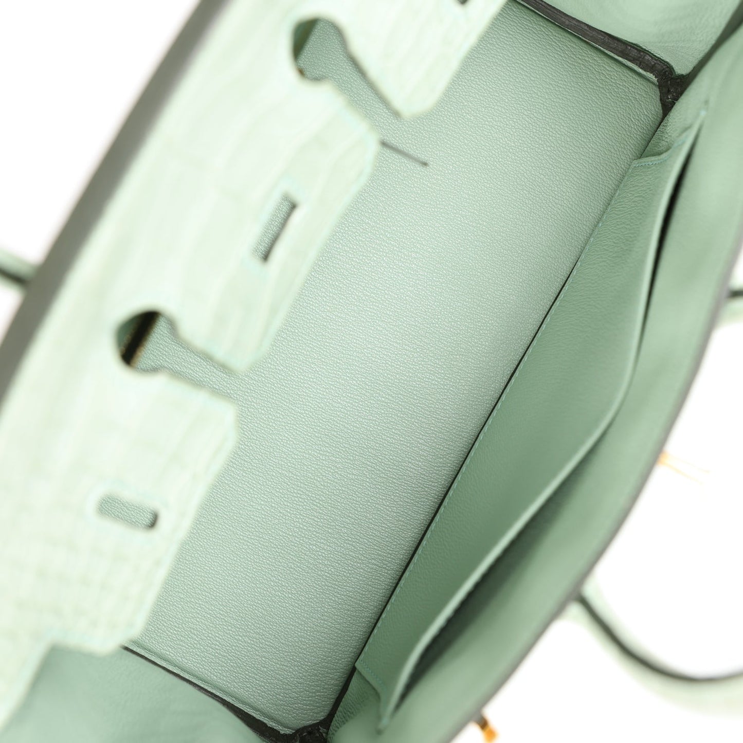 Luxury Hermes Birkin 25 Vert D'Eau Matte Alligator Gold Hardware