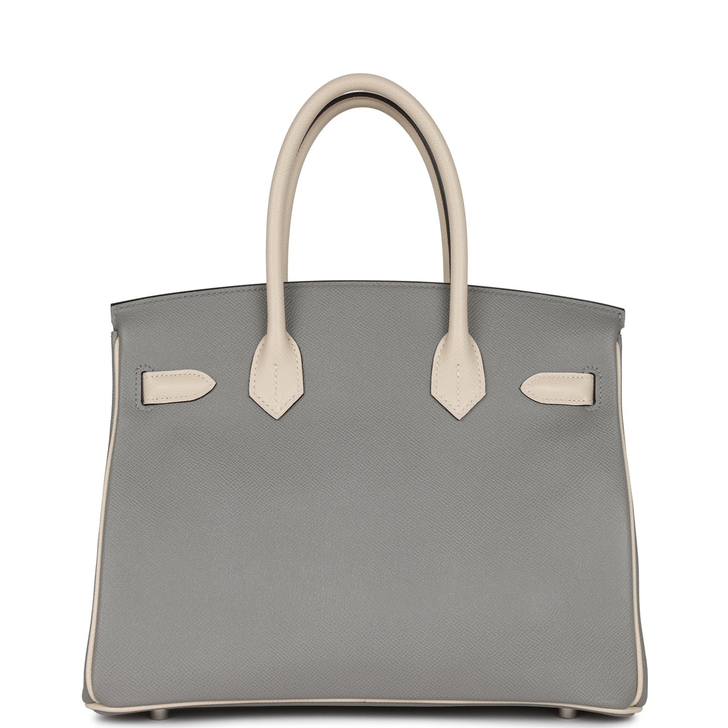 Luxury Hermes Special Order (HSS) Birkin 30 Gris Mouette and Craie Epsom Brushed Palladium Hardware