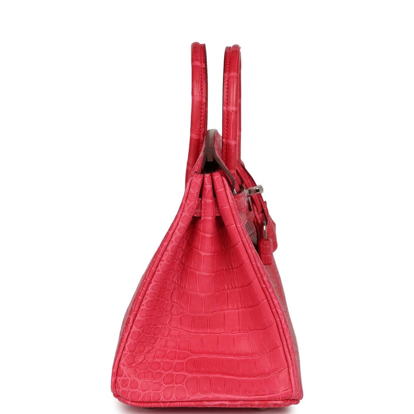 Luxury Hermes Birkin 25 Rose Extreme Matte Porosus Crocodile Palladium Hardware