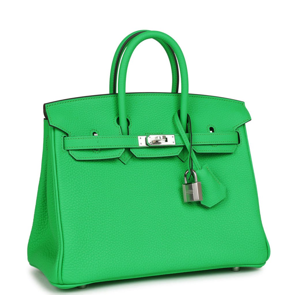 Luxury Hermes Birkin 25 Vert Comics Togo Palladium Hardware