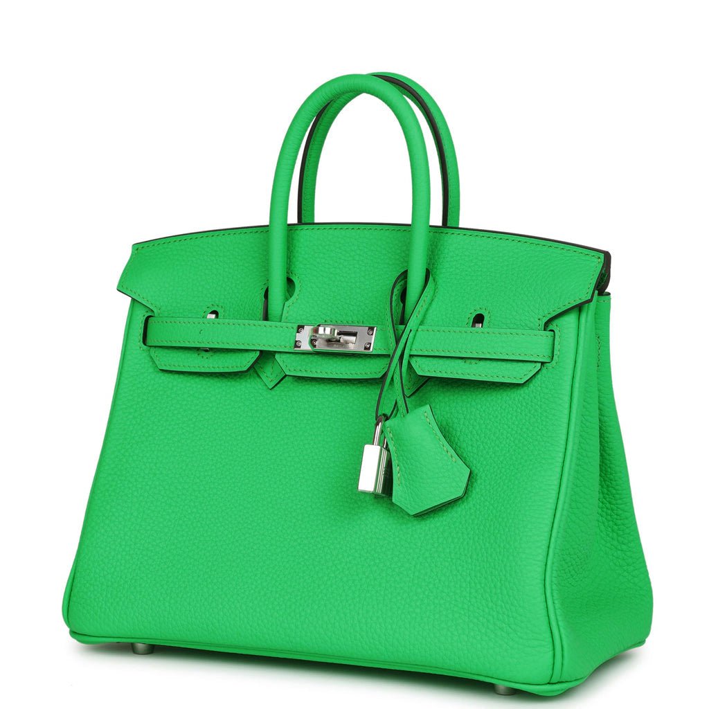 Luxury Hermes Birkin 25 Vert Comics Togo Palladium Hardware
