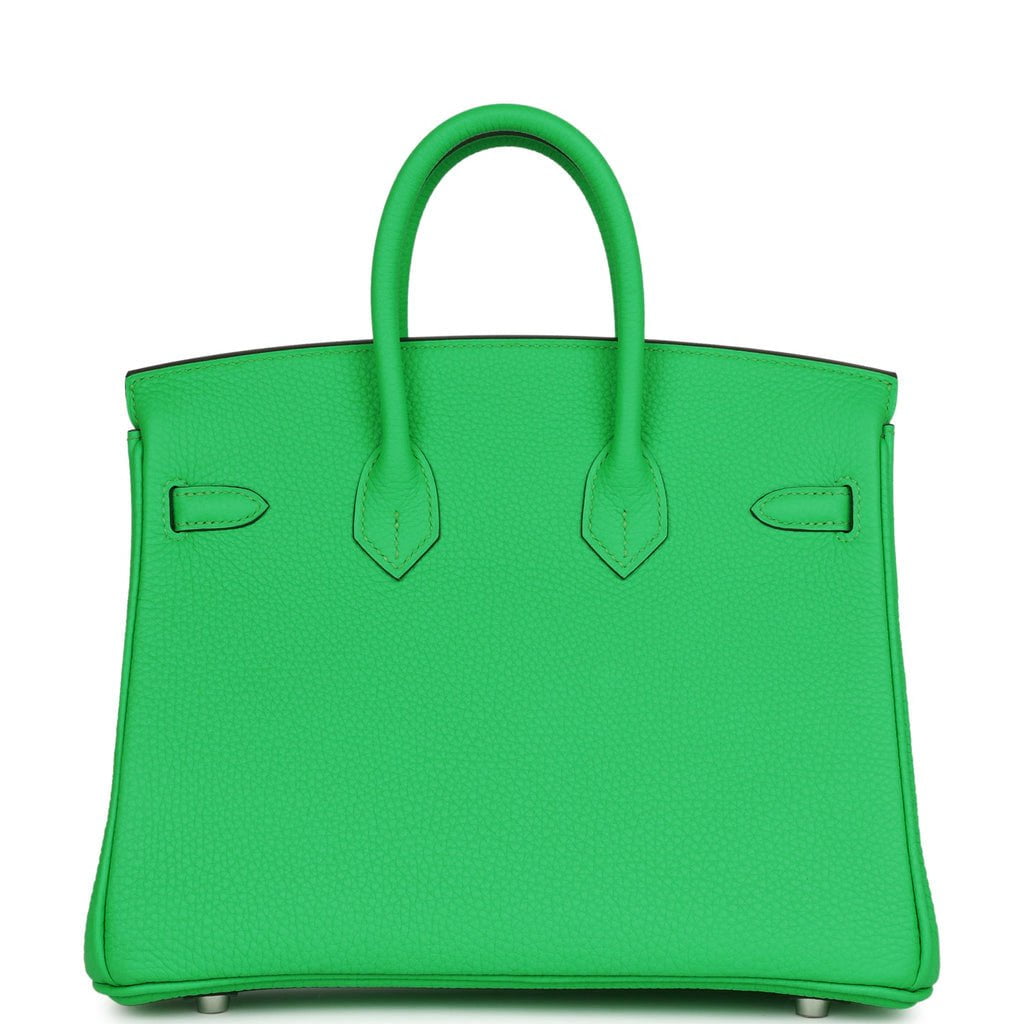 Luxury Hermes Birkin 25 Vert Comics Togo Palladium Hardware